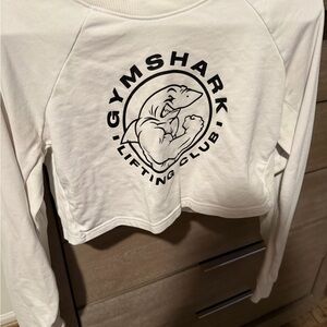 Gymshark White Cropped Sweatshirt Women’s Size Medium